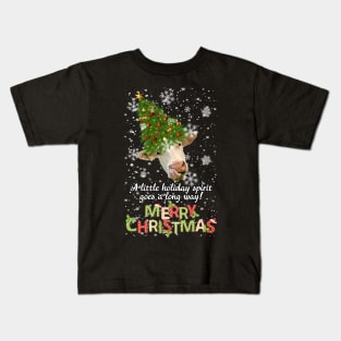 Christmas Lights Cow Lovers Kids T-Shirt